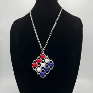 Vintage Sarah Coventry "Three Cheers" Red White Blue Patriotic Necklace